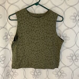 All in Motion Cropped Active Tank Top Size XXL‎ Green Mesh Boxy Fit Lounge Gym
